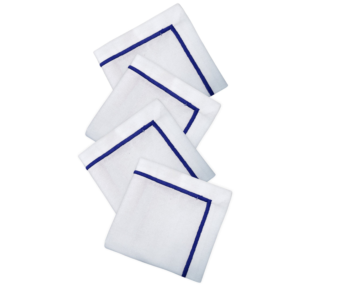 Royal Blue Embroidery Napkins - Line Design