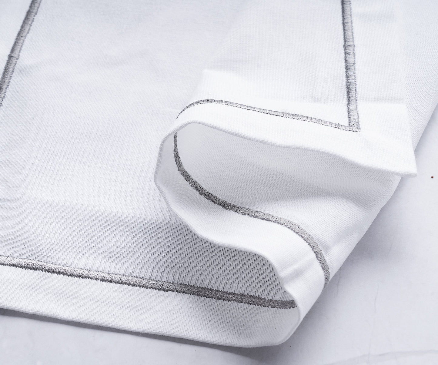 Gray Embroidery Napkins - Line Design
