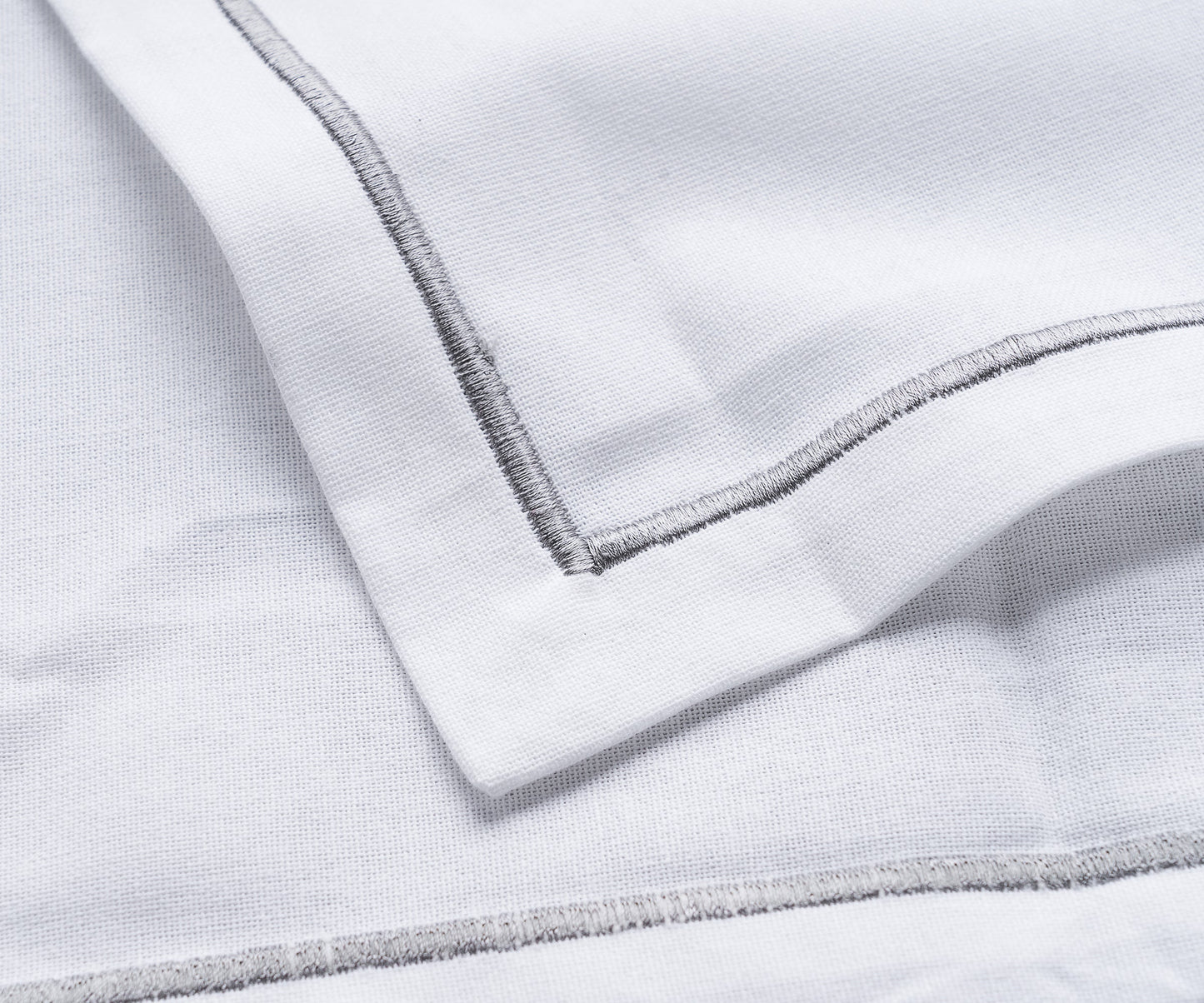 Gray Embroidery Napkins - Line Design