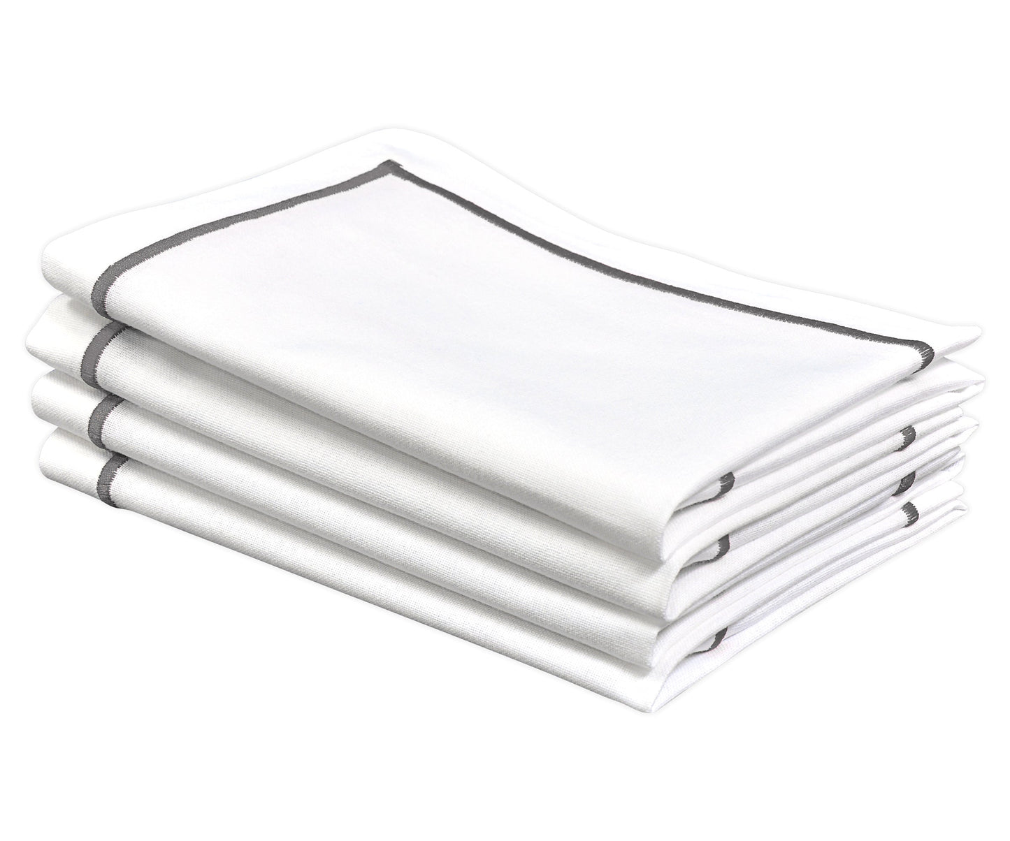 Gray Embroidery Napkins - Line Design