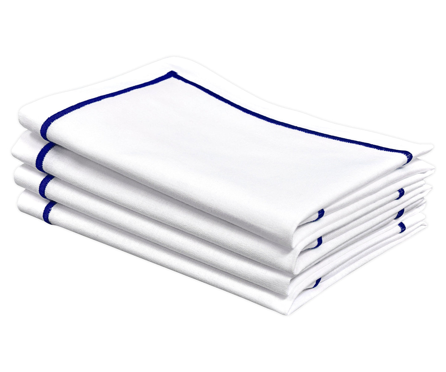Royal Blue Embroidery Napkins - Line Design