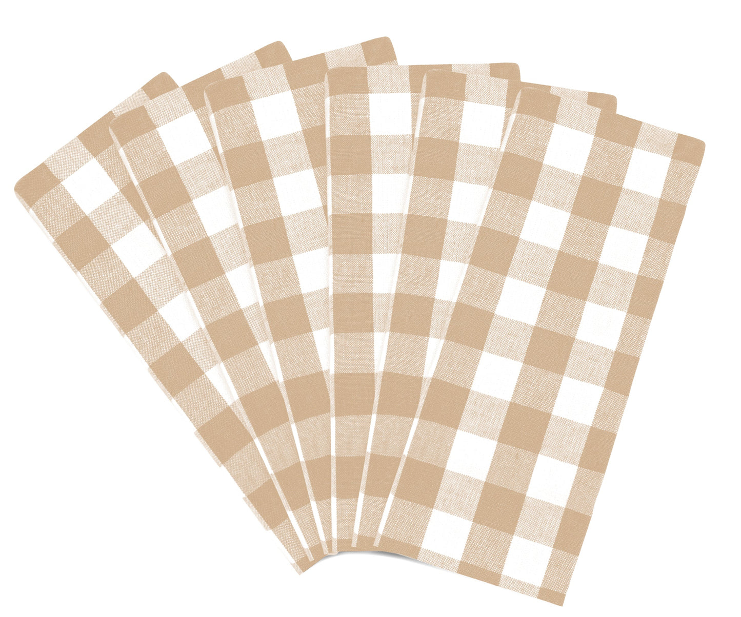 Beige And Cream Buffalo Checkered Napkins