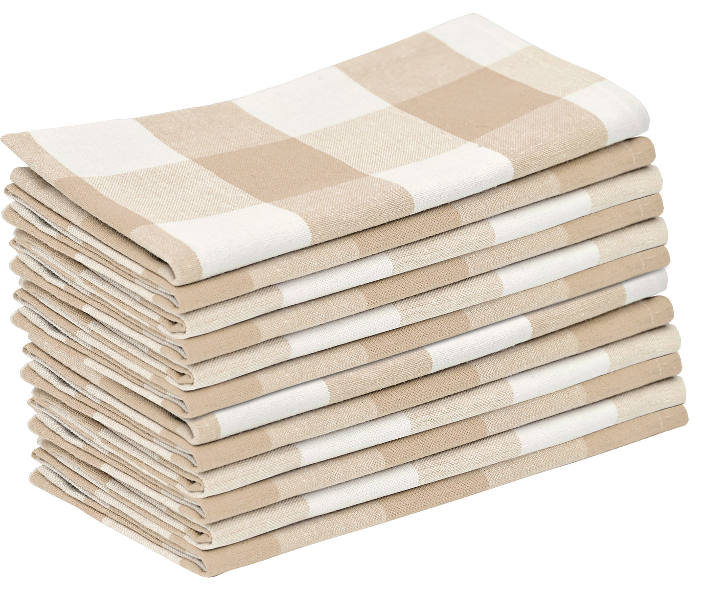 Beige And Cream Buffalo Checkered Napkins