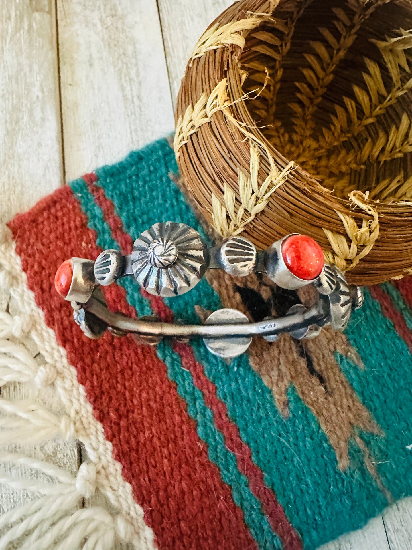Chimney Butte Handcrafted Sterling Silver & Spiny Bangle