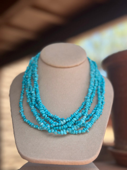 Handcrafted Kingman Turquoise Beaded Necklace