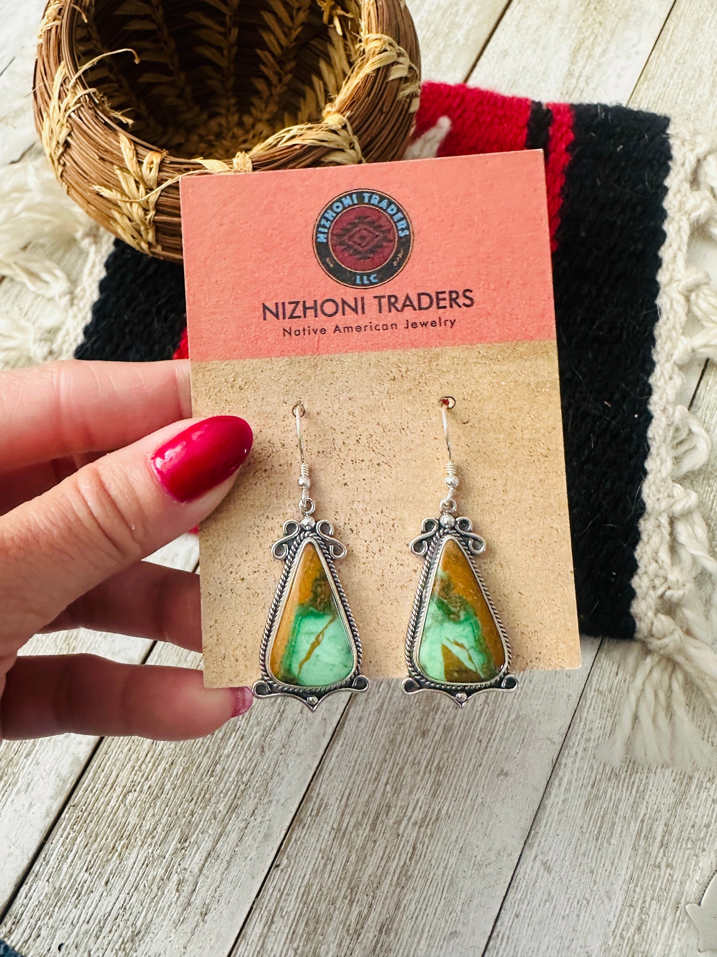 Handcrafted Sonoran Jasper & Sterling Silver Dangle Earrings