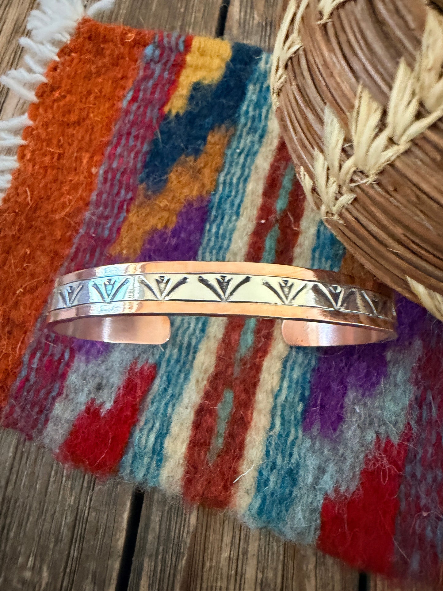Handcrafted Copper & Sterling Silver Cuff Bracelet