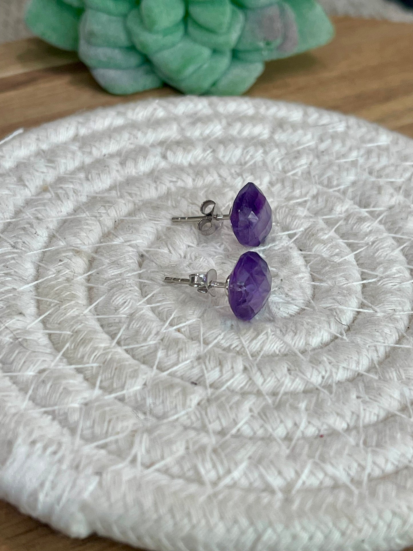 The Bijoux Vault Vintage Purple Stud Earrings