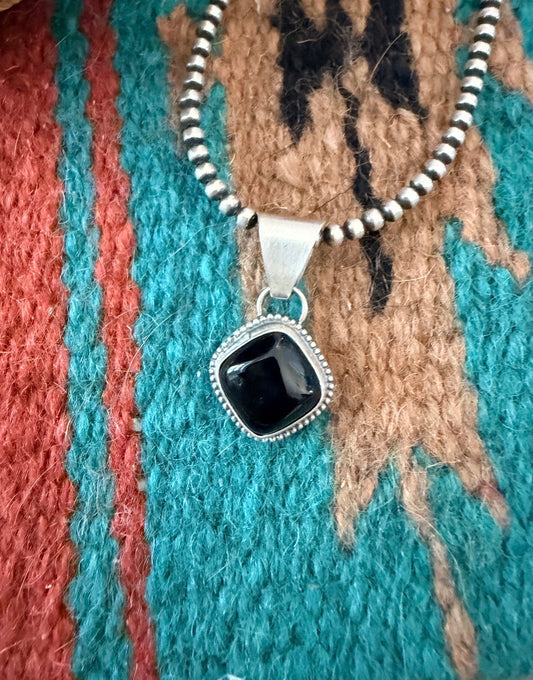 Handcrafted Sterling Silver & Onyx Pendant