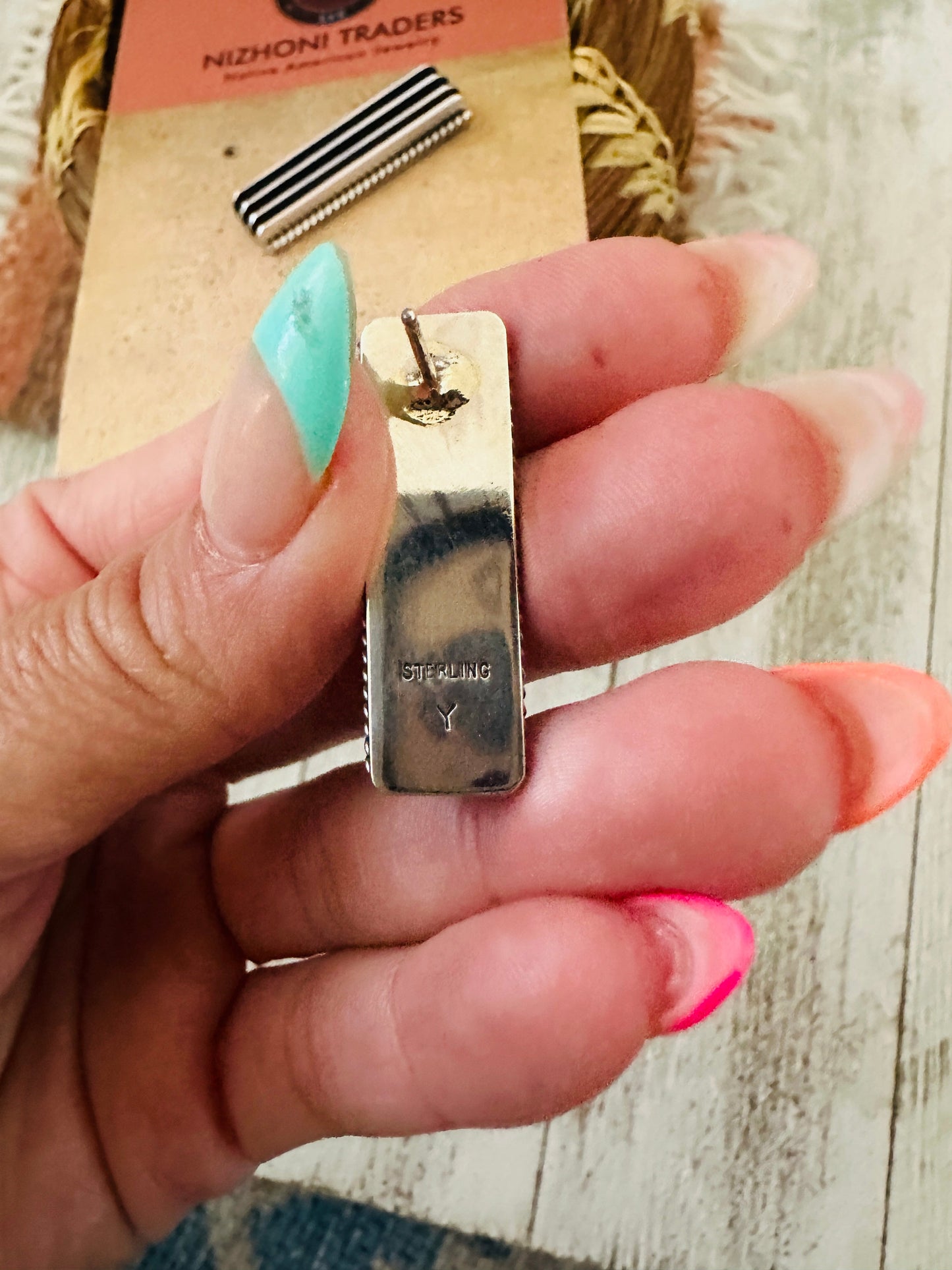 Handcrafted Hand Stamped Beth Dutton Sterling Silver Dangle Earrings