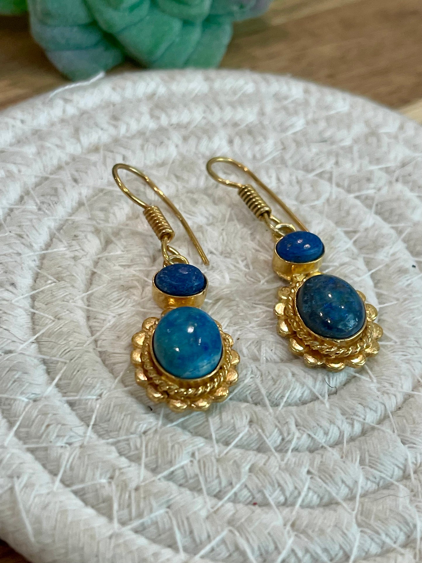 Vintage Gold Plated Dangle Earrings