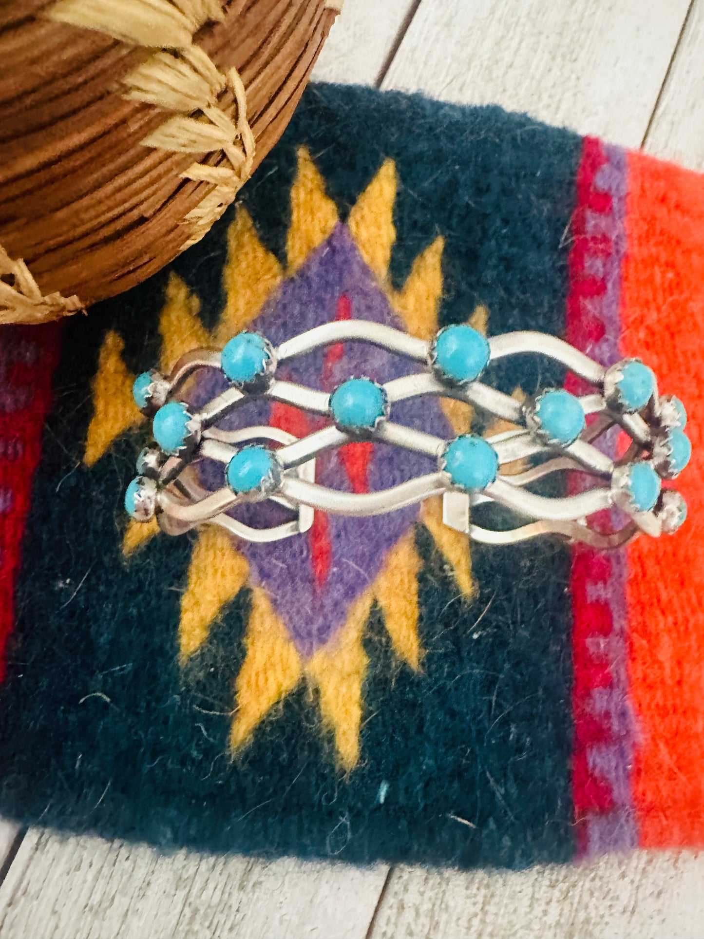 Handcrafted Turquoise & Sterling Silver Cuff Bracelet