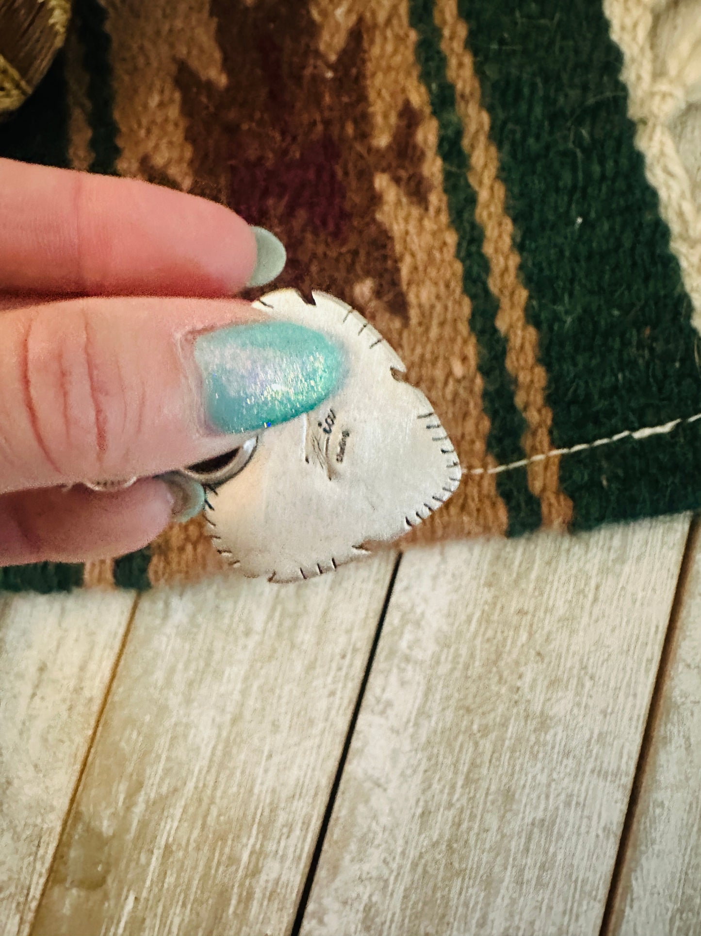 Handmade Turquoise & Sterling Silver Heart Pendant