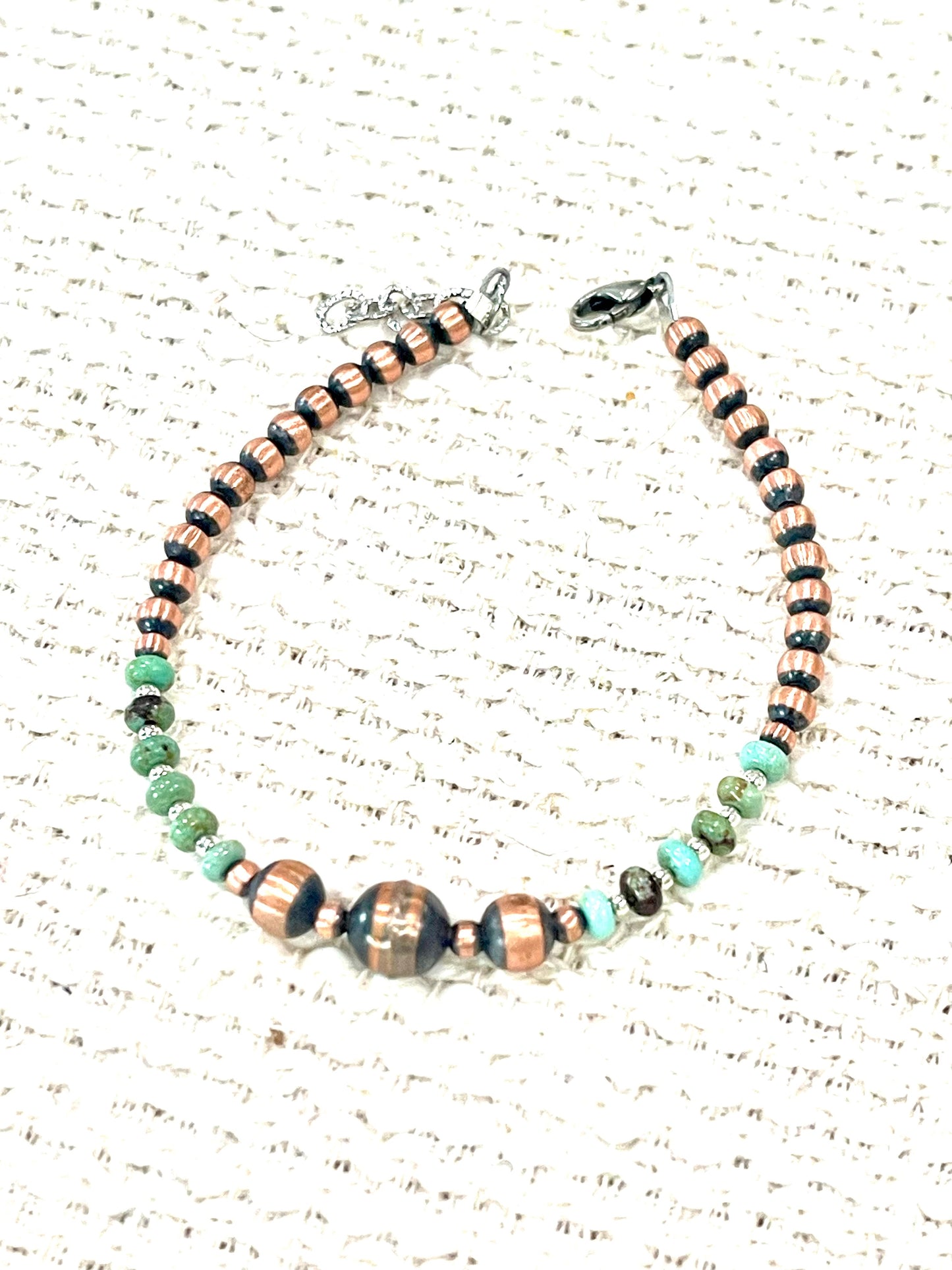 Handmade Copper & Turquoise Beaded Bracelet