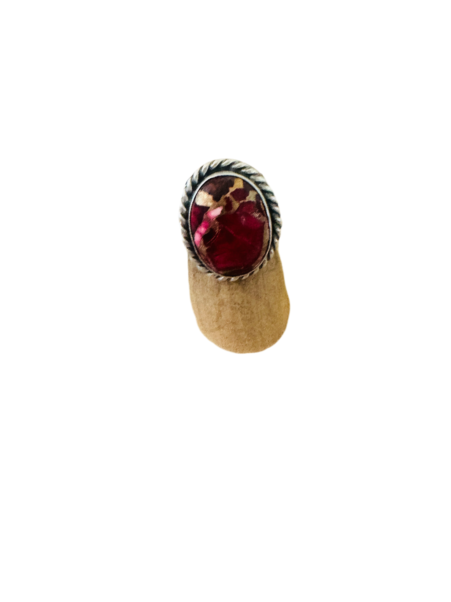 Handcrafted Sterling Silver & Rose Dahlia Adjustable Ring