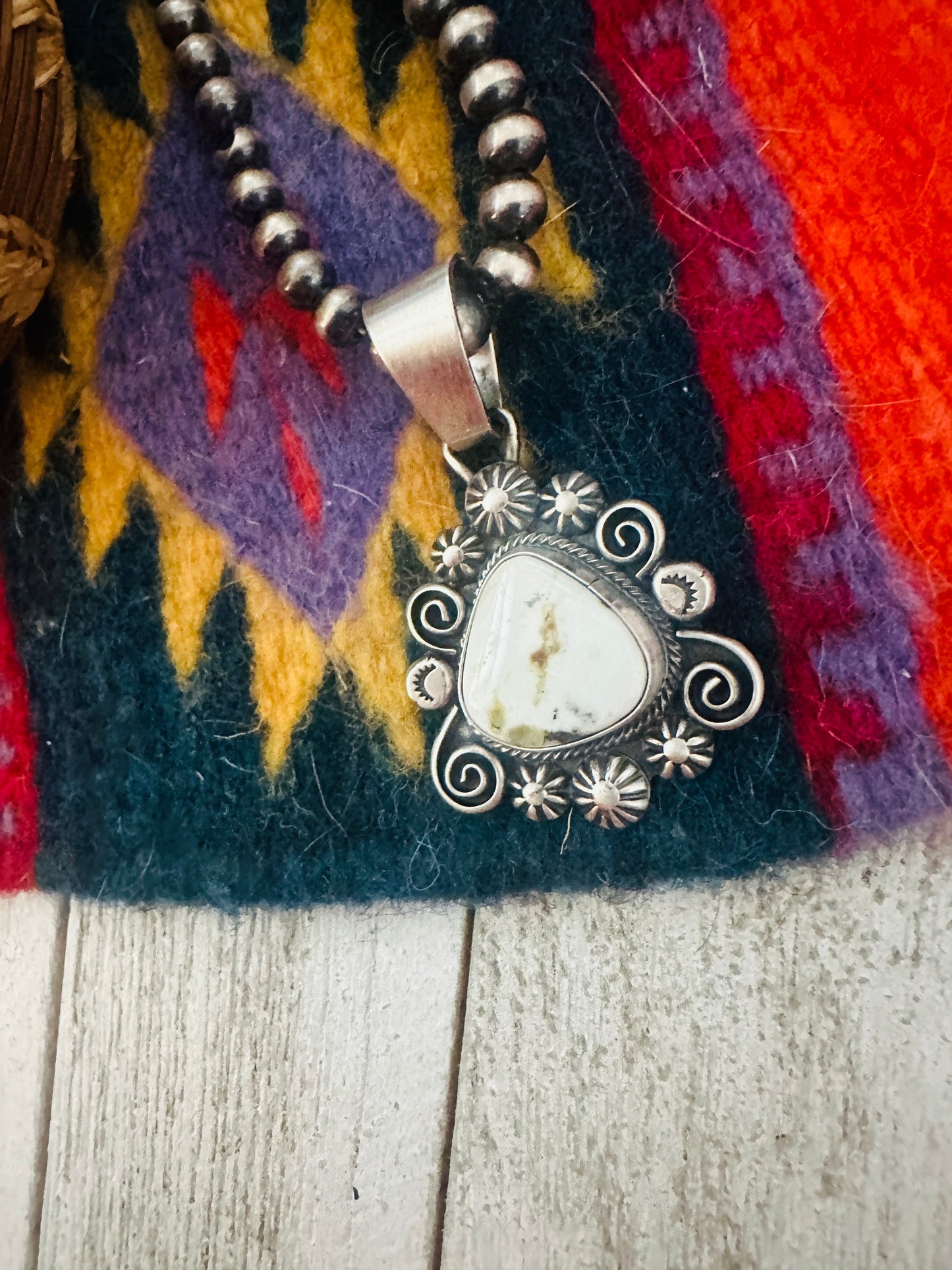 Navajo Palomino Turquoise & Sterling Silver Pendant