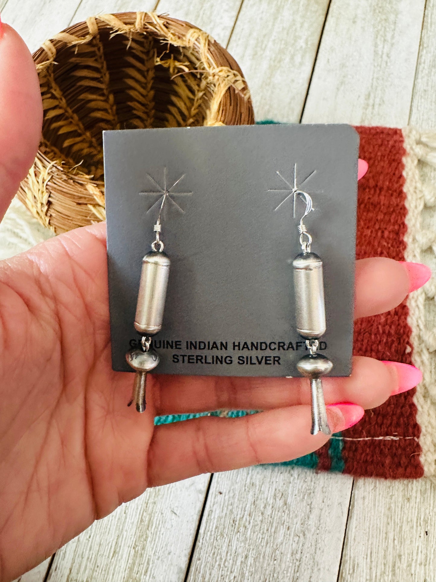 Handcrafted Sterling Silver Pearl Blossom Dangle Earrings