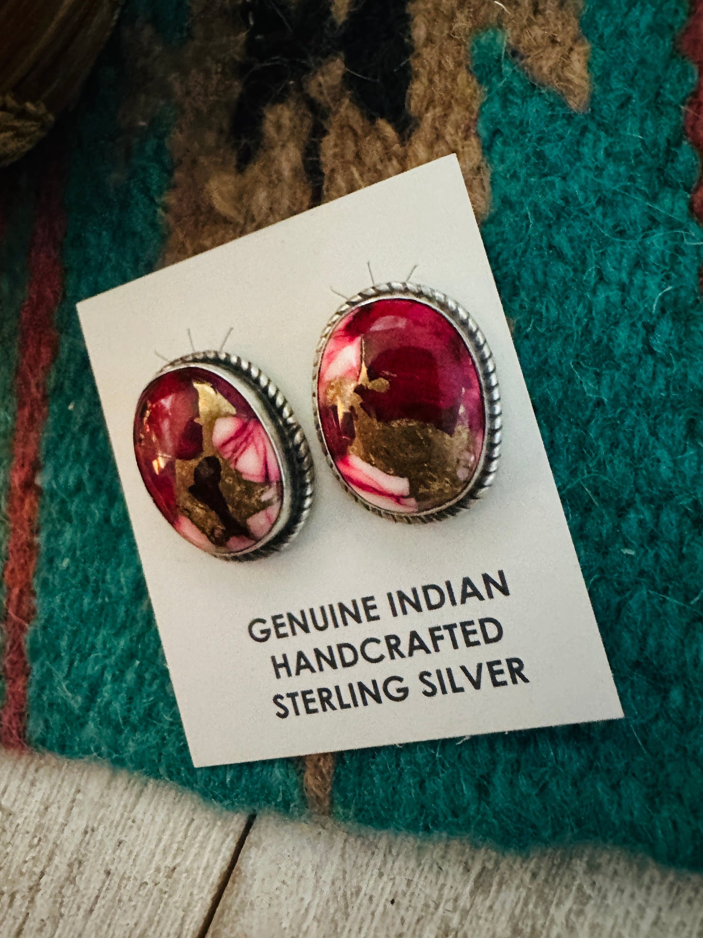 Handcrafted Sterling Silver & Rose Dahlia Post Earrings