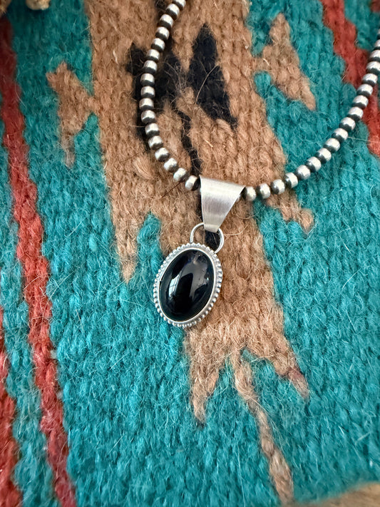 Handcrafted Sterling Silver & Onyx Pendant