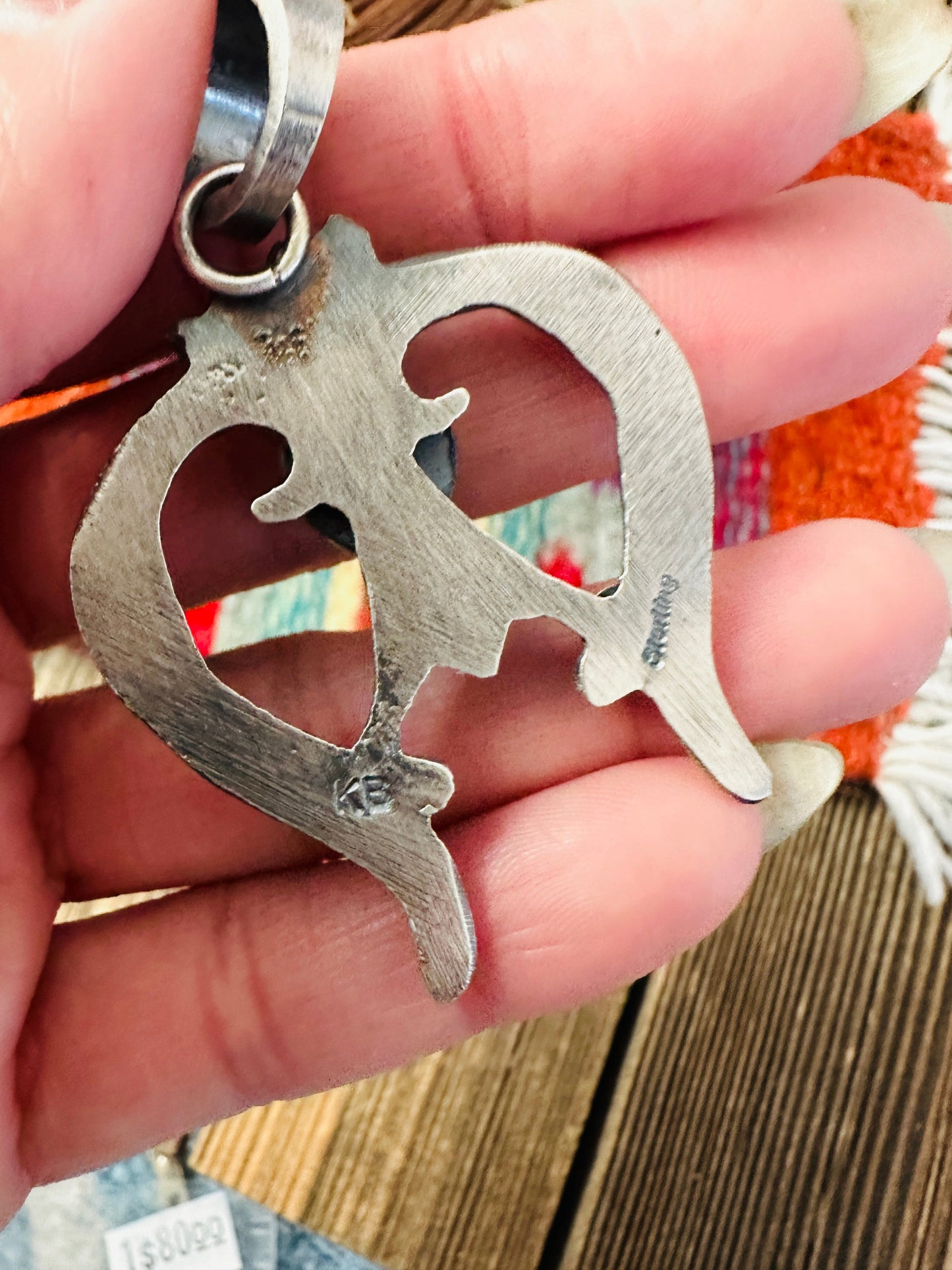Handcrafted Sterling Silver & Kingman Turquoise Naja Pendant by Kevin Billah