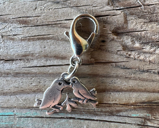 Handcrafted Sterling Silver Love Birds Charm