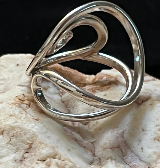 Spiral Sterling Silver Ring Size 7