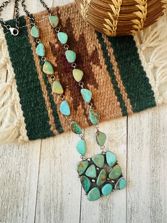 Handcrafted Sterling Silver & Royston Turquoise Necklace by Jacqueline Silver