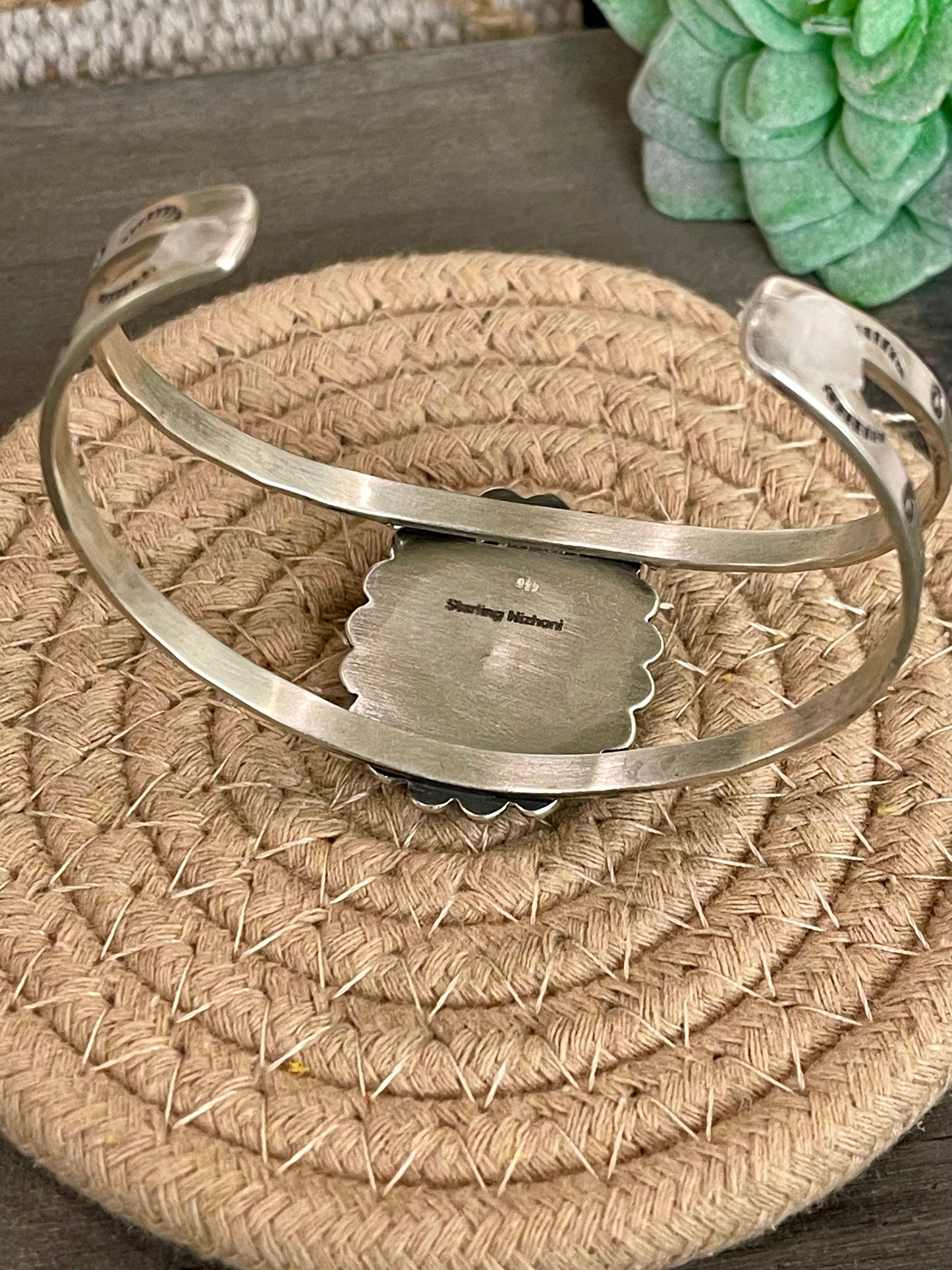 Handmade Sterling Silver & Royston Turquoise Cuff Bracelet