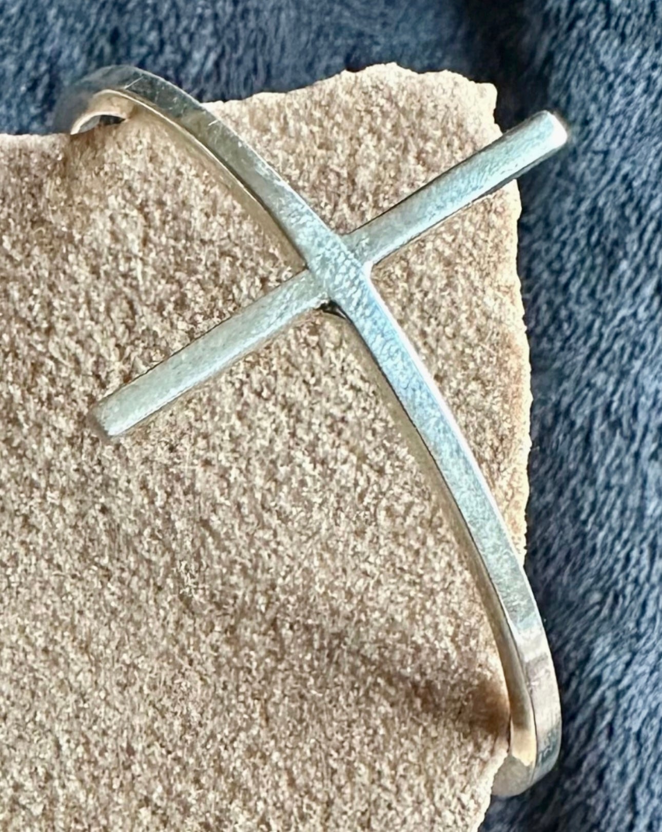 Cross Cuff Sterling Silver Bracelet