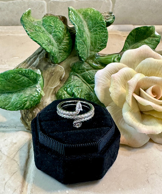 Waverly CZ Sterling Silver Snake Ring Sz 7