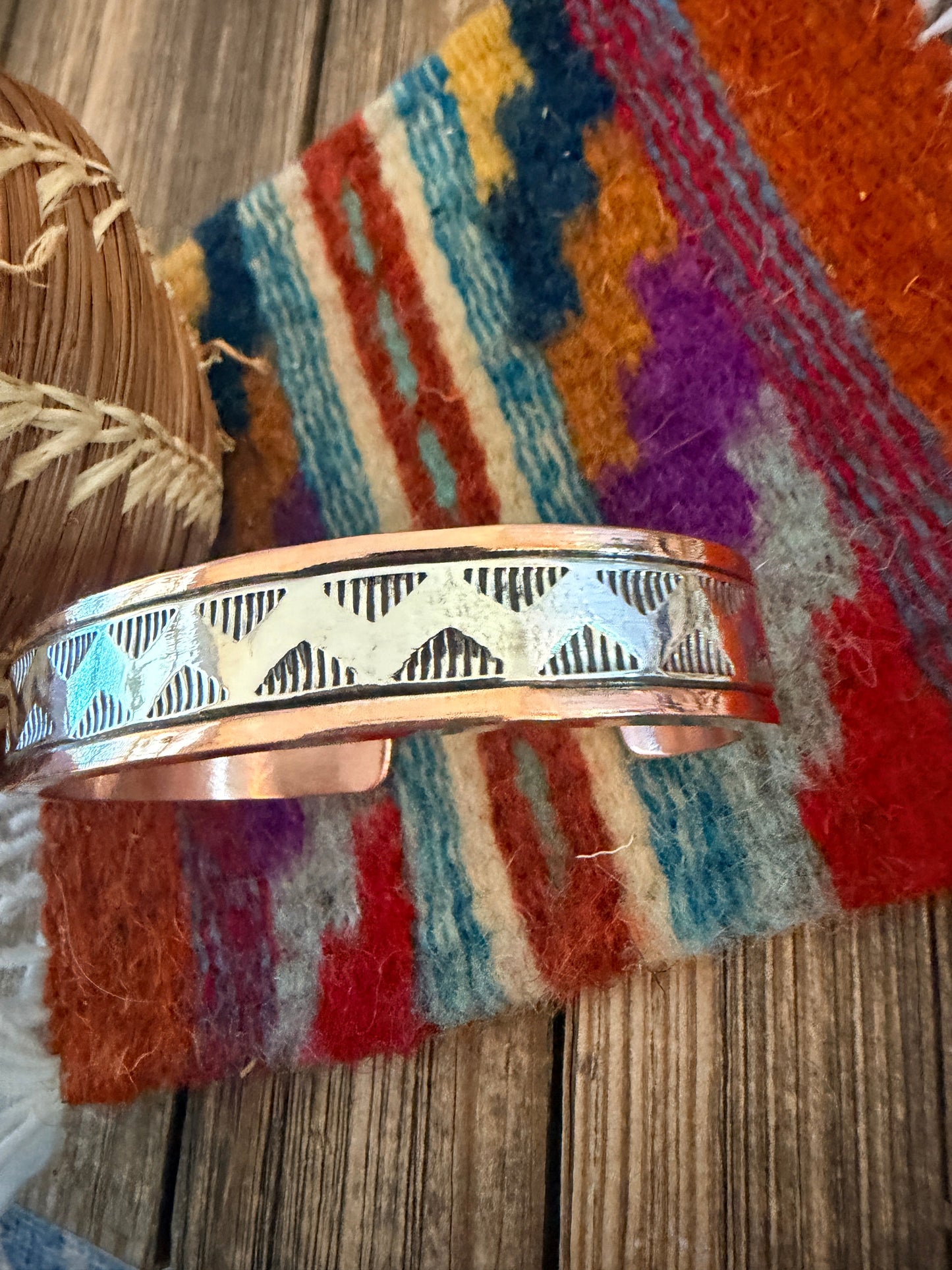 Handcrafted Copper & Sterling Silver Cuff Bracelet