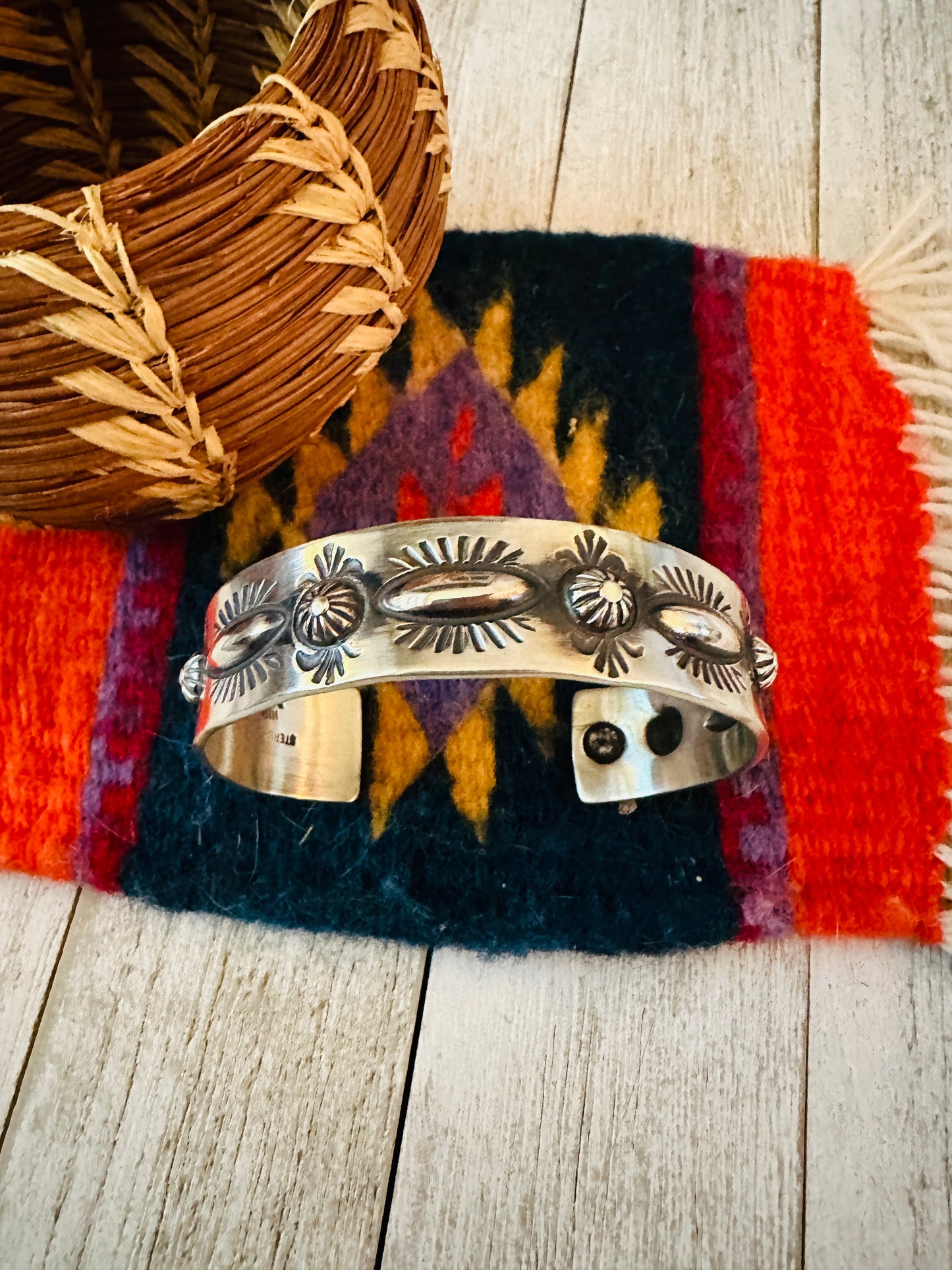Handcrafted Sterling Silver Cuff Bracelet By Elvira Bill