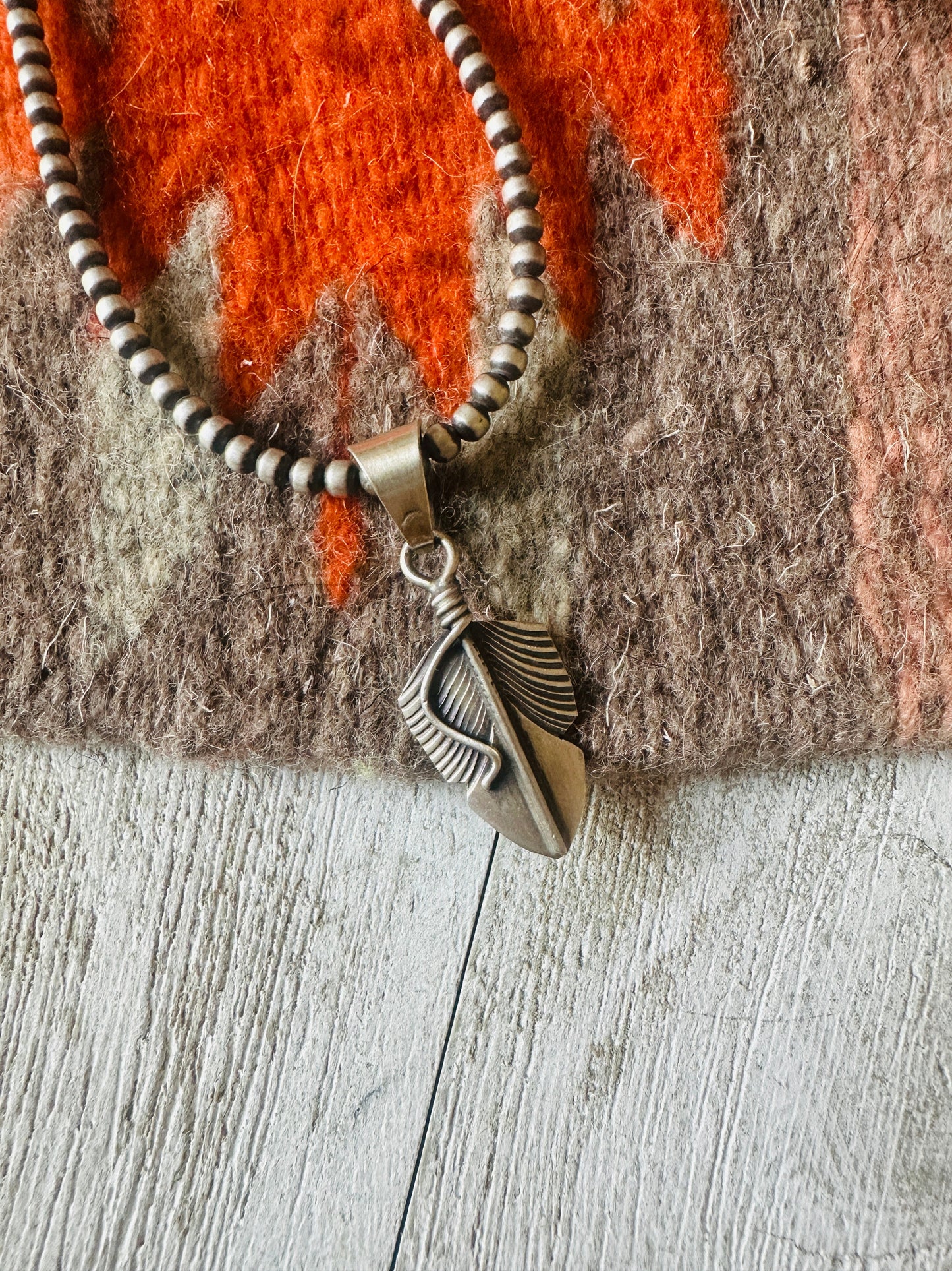 Handcrafted Sterling Silver Feather Pendant
