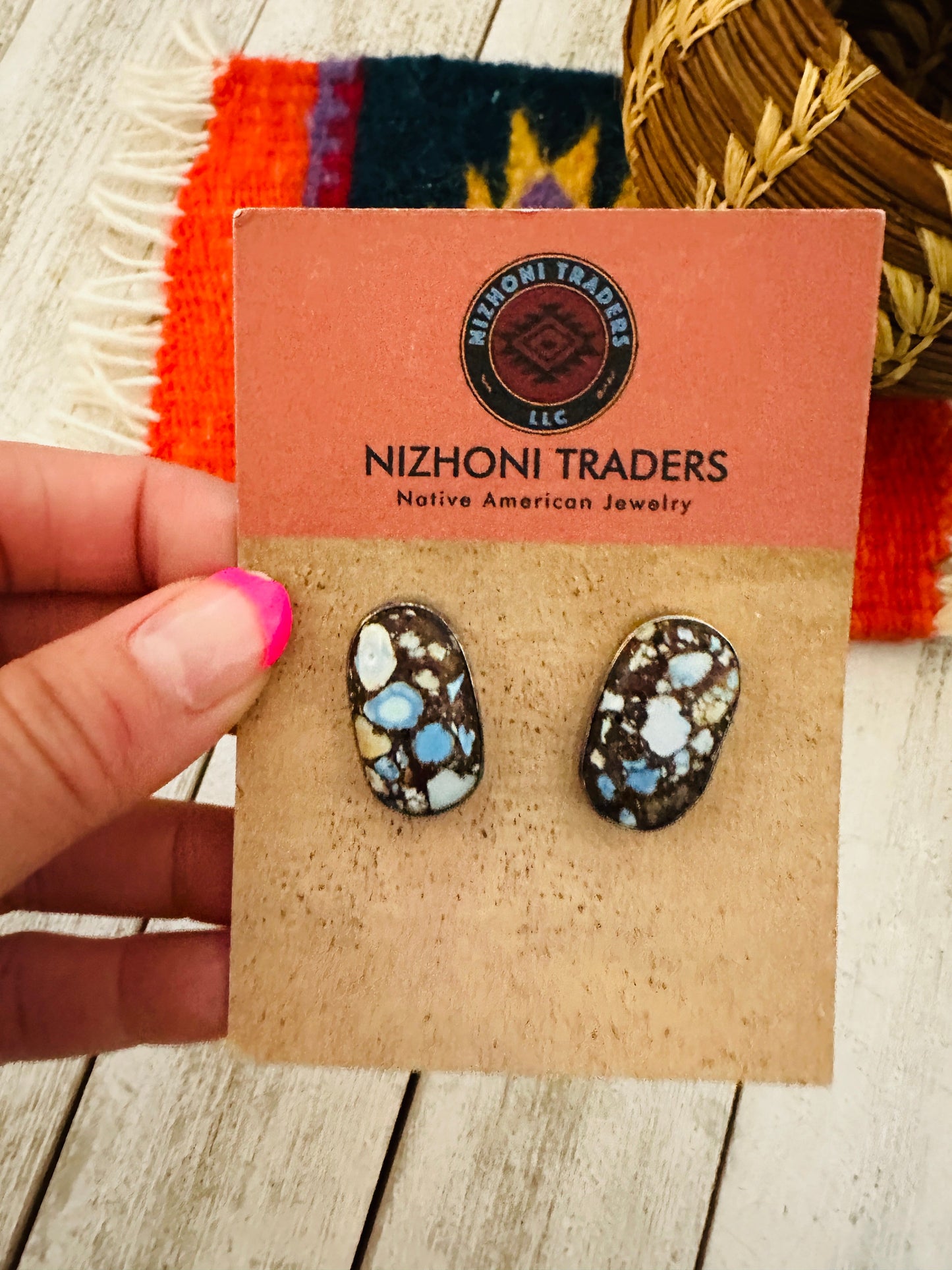 Handcrafted Golden Hills Turquoise & Sterling Silver Post Earrings