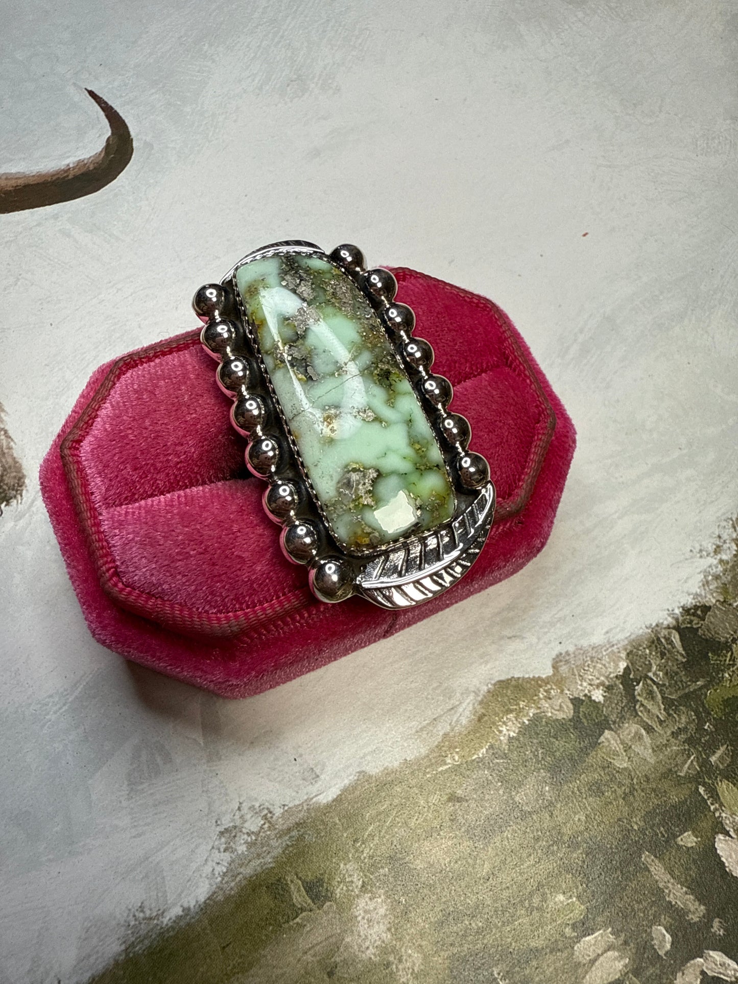 Handmade Palomino Turquoise & Sterling Adjustable Ring