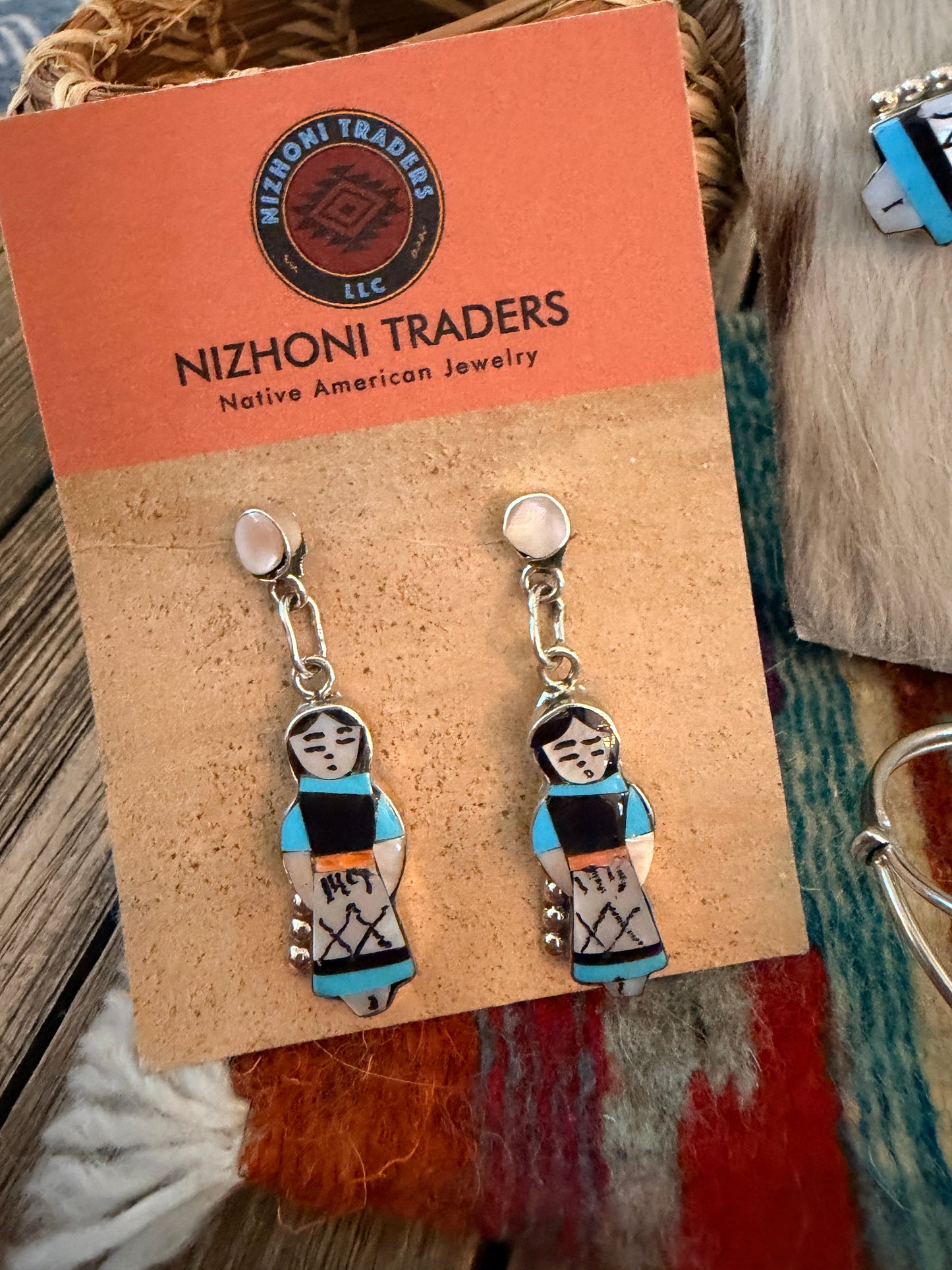 Handcrafted Multi Stone & Sterling Silver Inlay Maiden 4-Piece Jewelry Set by Joyce Waseta