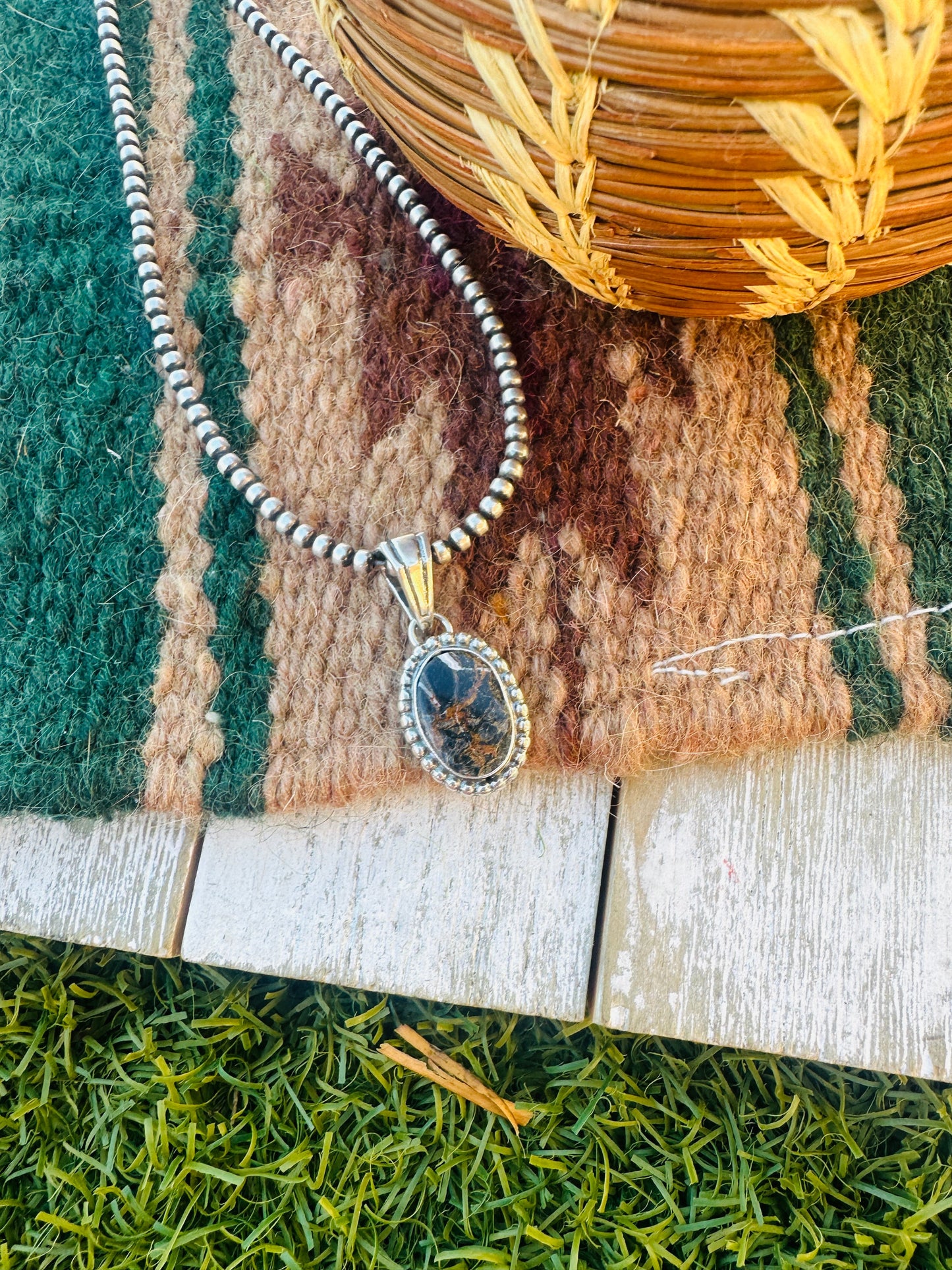 Handcrafted Sterling Silver & White Buffalo Pendant