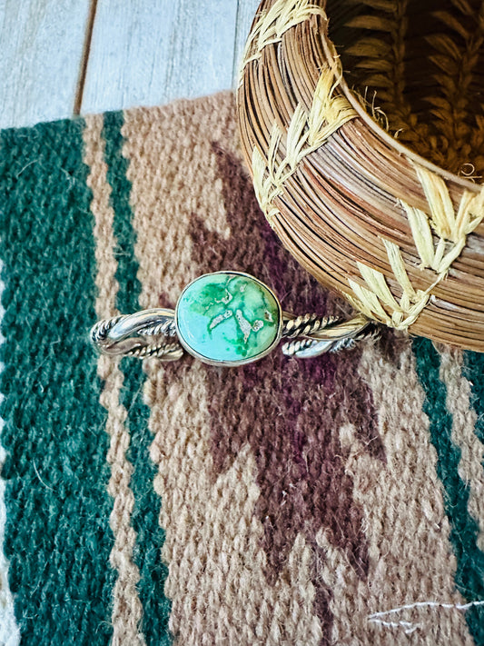 Handcrafted Carico Lake Turquoise & Sterling Silver Cuff Bracelet