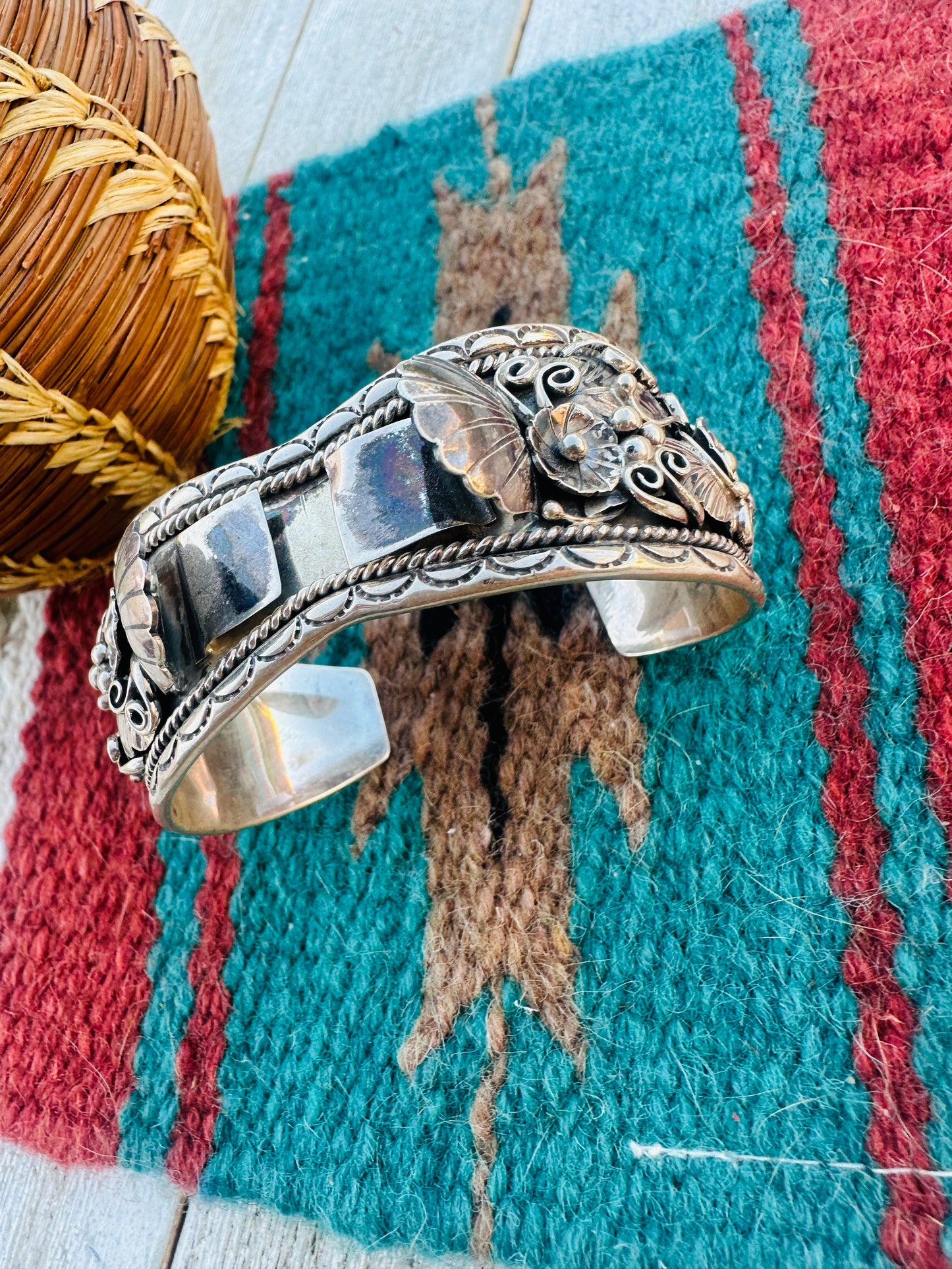 Handcrafted Old Pawn Sterling Silver Watch Cuff Bracelet