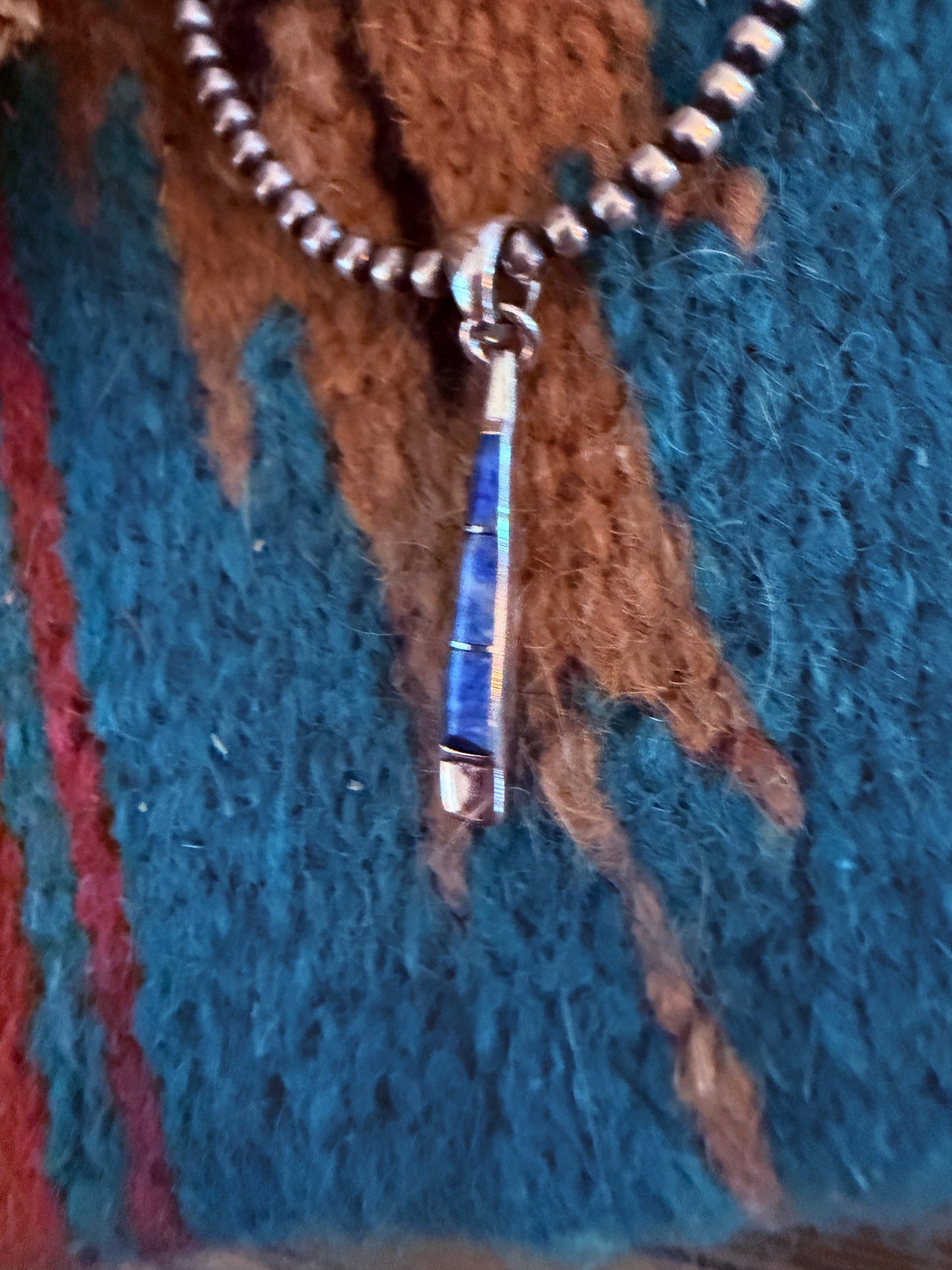 Handcrafted Sterling Silver & Lapis Inlay Pendant