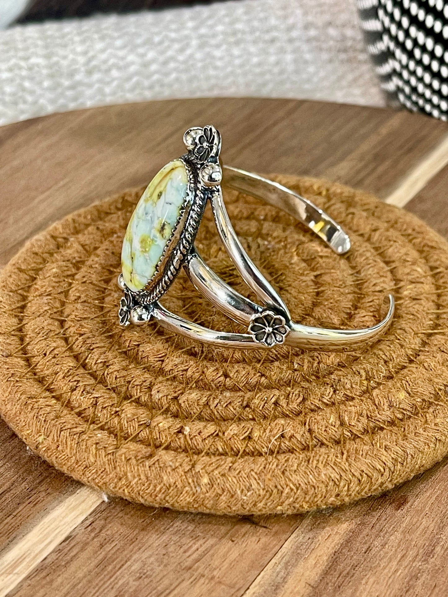 Gorgeous Handmade Sterling Silver & Palomino Cuff Bracelet