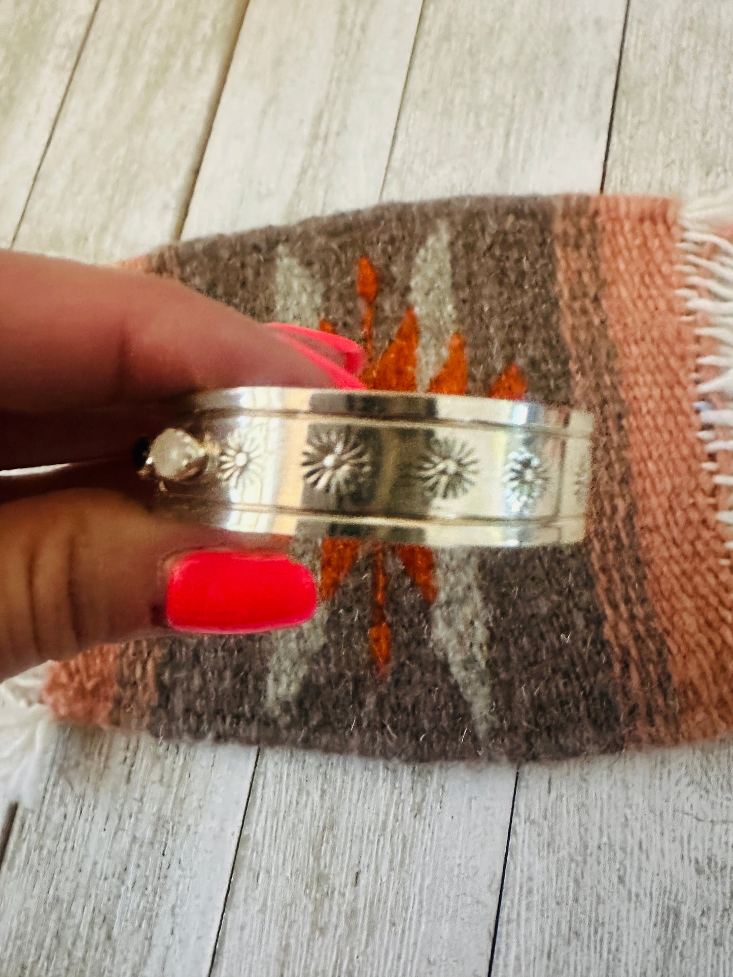 Handcrafted Multi Stone & Sterling Silver Cuff Bracelet