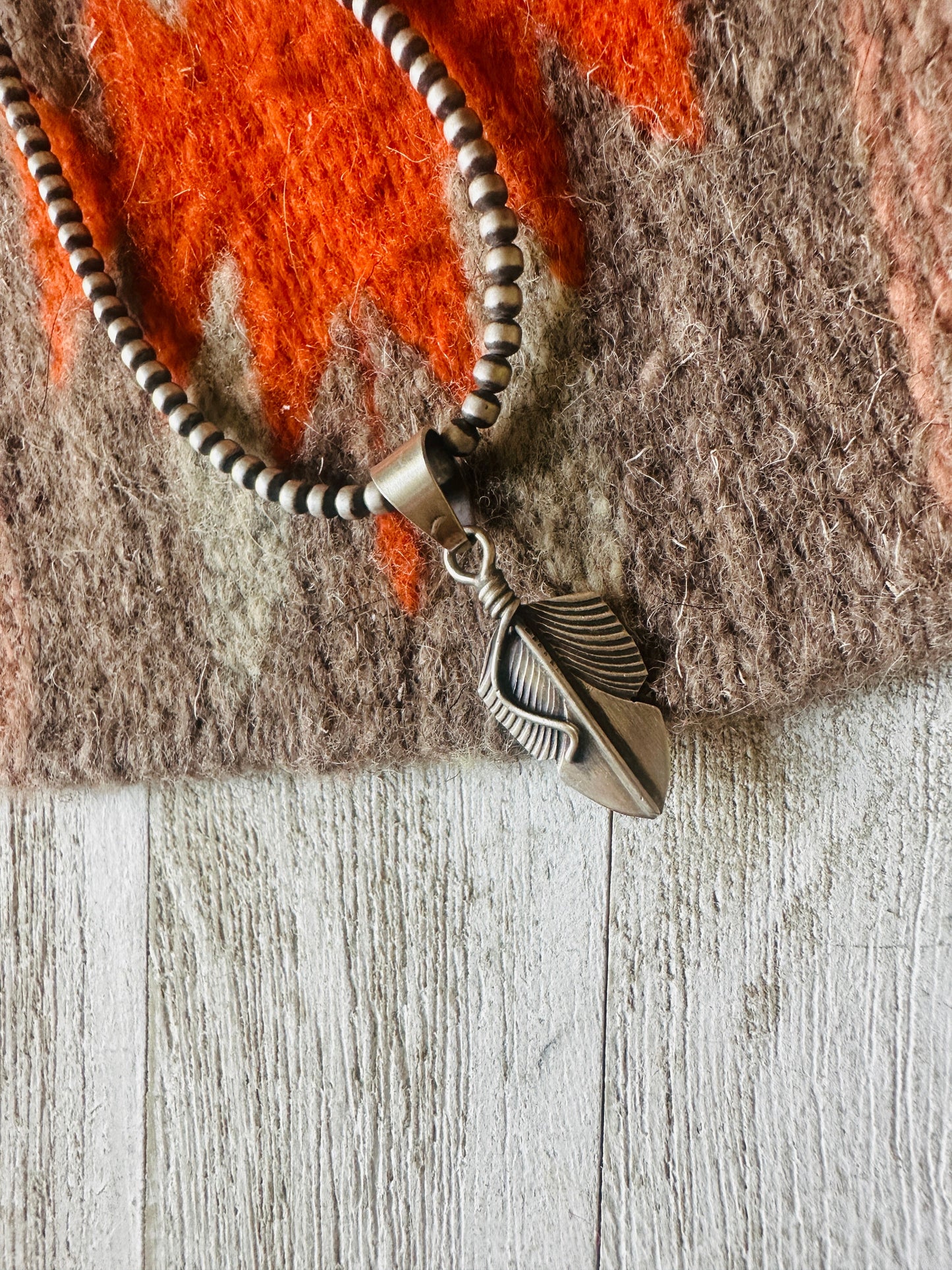 Handcrafted Sterling Silver Feather Pendant