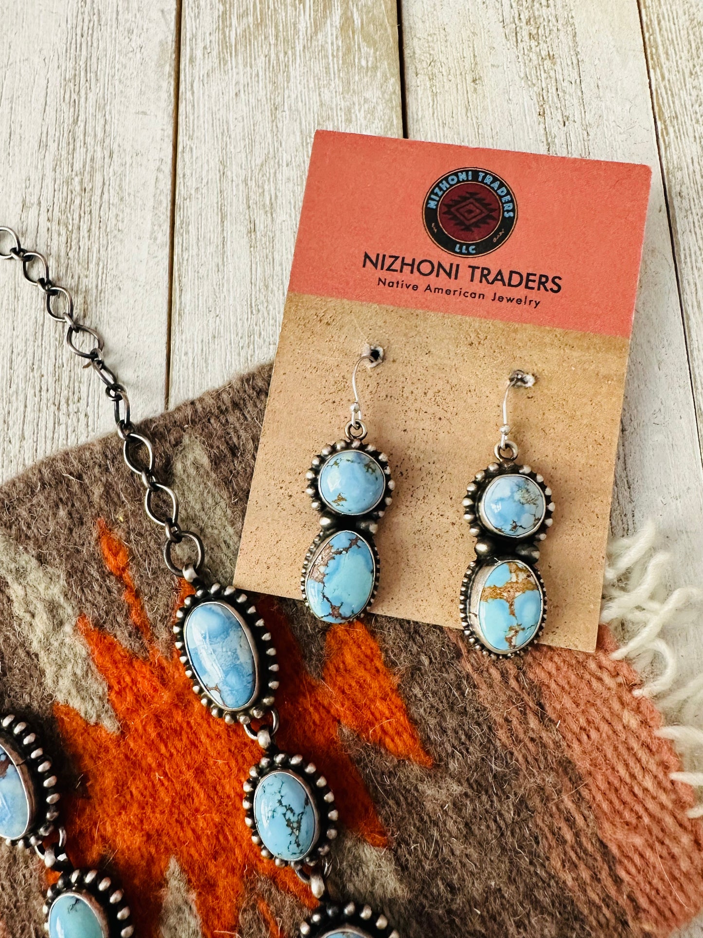 Handcrafted Golden Hills Turquoise & Sterling Silver Necklace Set by Sheila Becenti