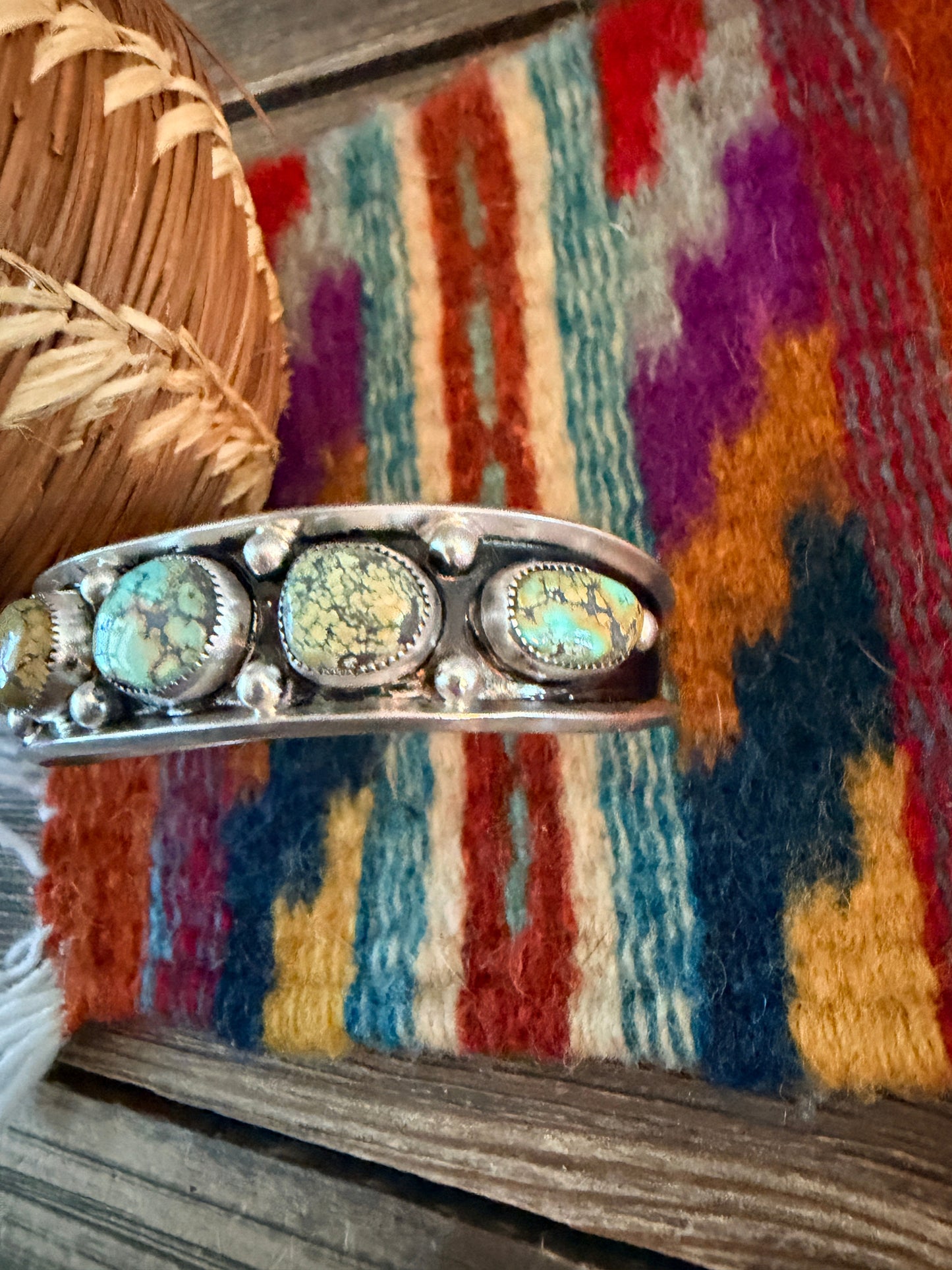 Handcrafted Royston Turquoise & Sterling Silver Cuff Bracelet by Paul Largo