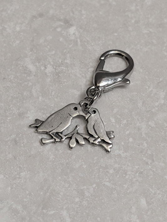 Handcrafted Sterling Silver Love Birds Charm