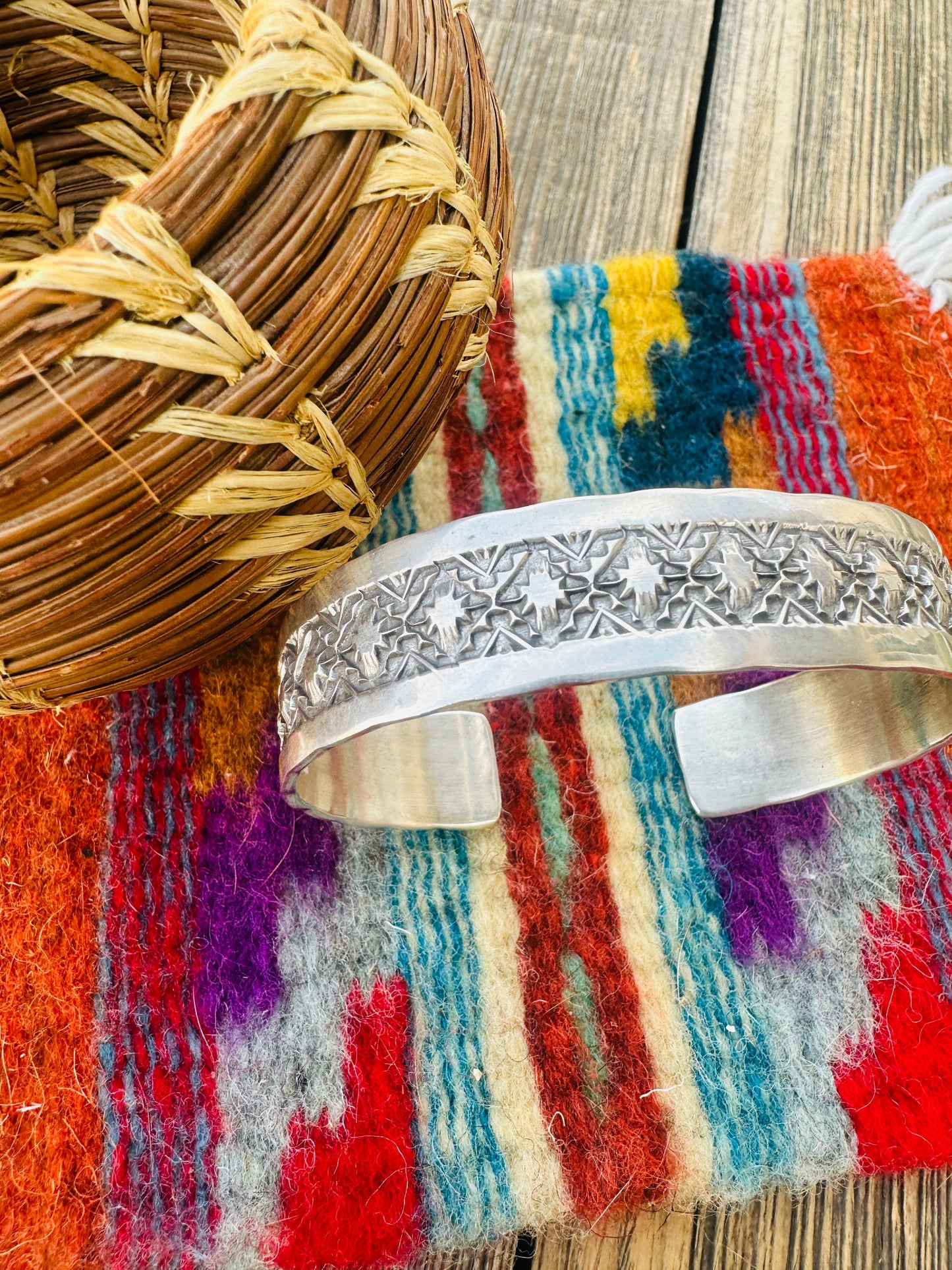 Handcrafted Sterling Silver Cuff Bracelet By Adrian Reeves Long