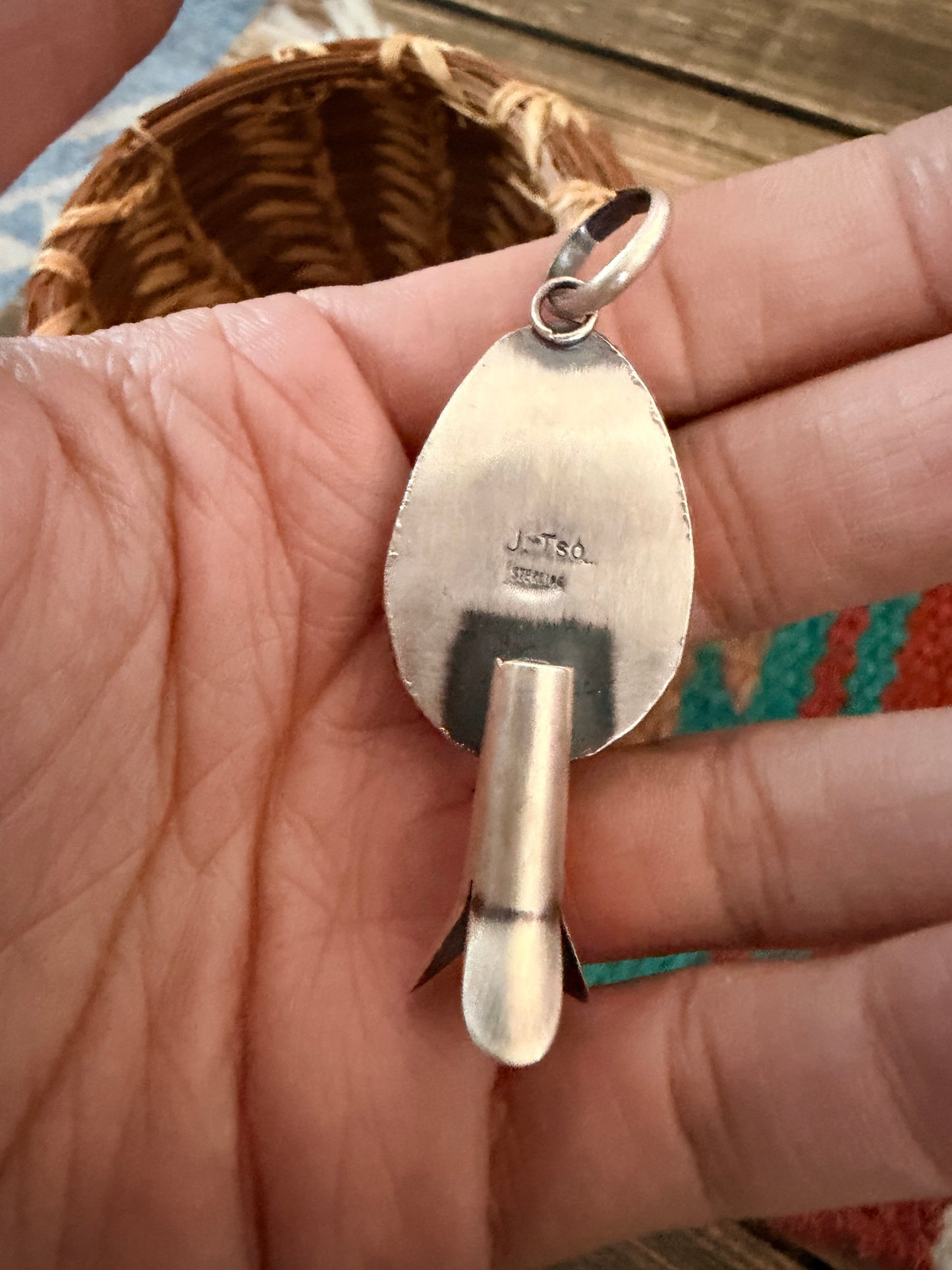 Handcrafted Sterling Silver & Turquoise Blossom Pendant