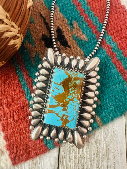 Handcrafted Turquoise & Sterling Silver Pendant by Marcus Chavez