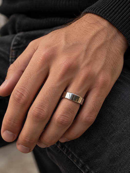 Handcrafted Sterling Silver Band Ring Size 11